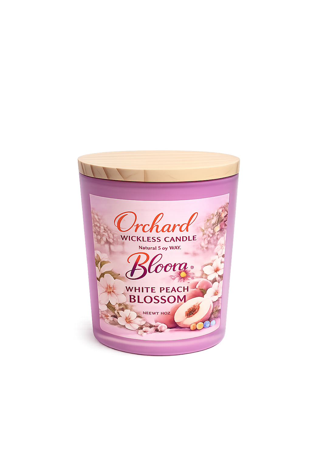 White Peach Blossom Wickless Candle