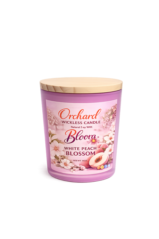 White Peach Blossom  Wickless Candle