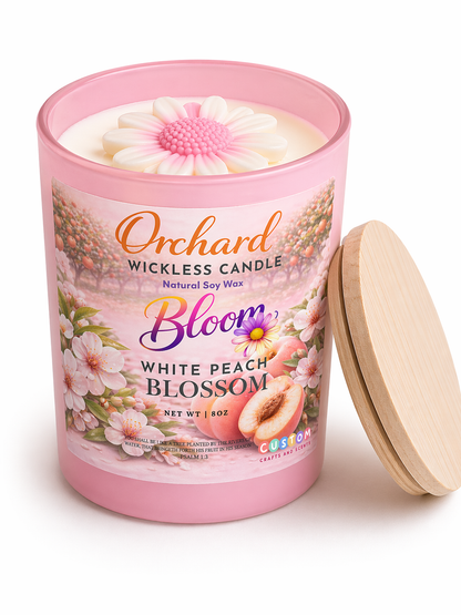 White Peach Blossom Wickless Candle