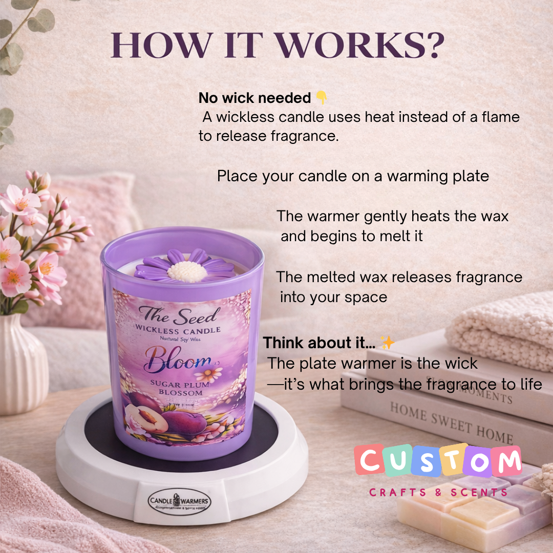 White Peach Blossom Wickless Candle